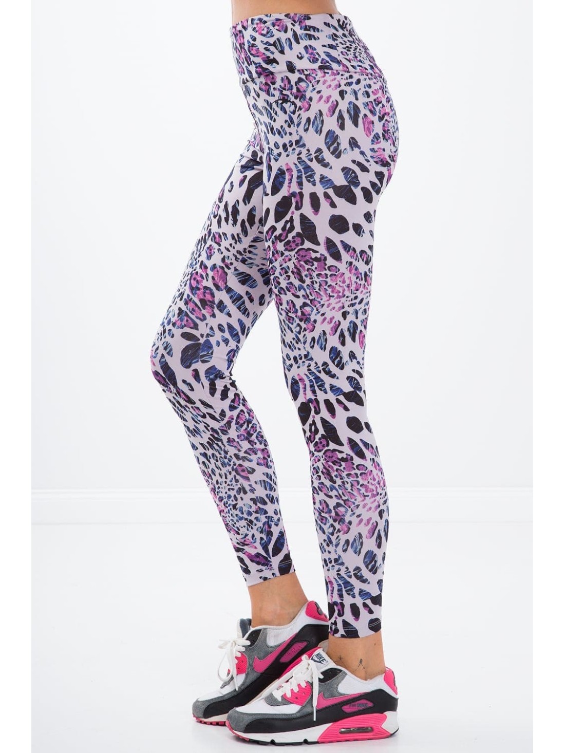 Lila Sportleggings mit Leopardenmuster H006 - Online-Shop - Boutique